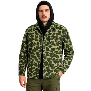 VINTAGE‎ 60's Weatherite Sportswear Camo Hunting Jacket Field Coat Cotton